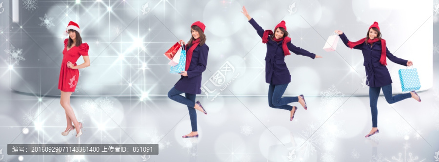 女人們歡快的提著購(gòu)物袋