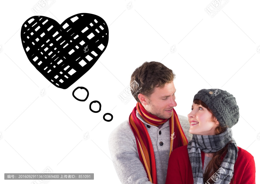 夫婦微笑著看著對方的復合形象