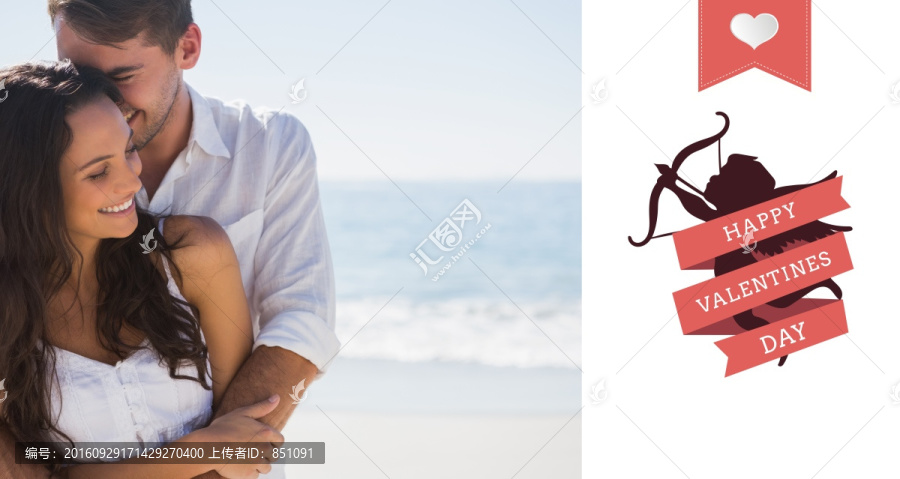 夫婦在海邊擁抱的復(fù)合形象