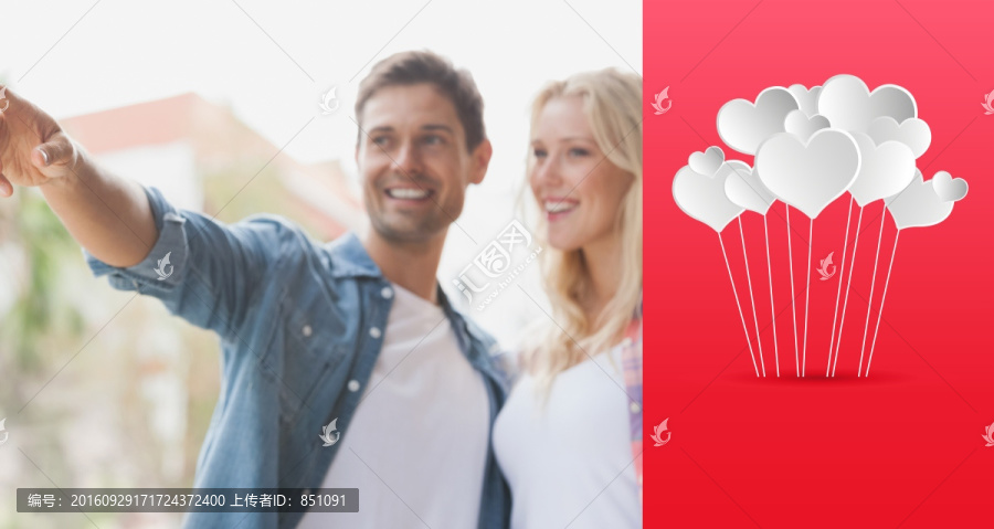 夫婦微笑著看著前方的復(fù)合形象