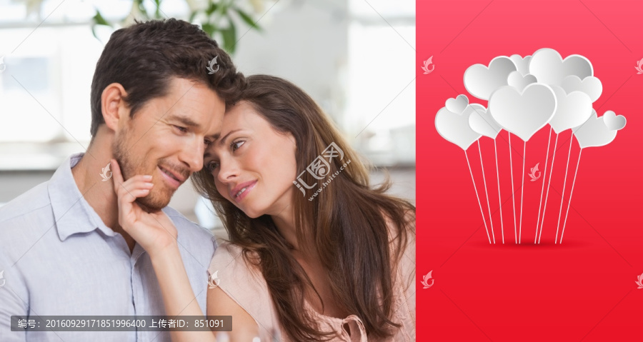 親密的一對(duì)可愛的年輕夫婦