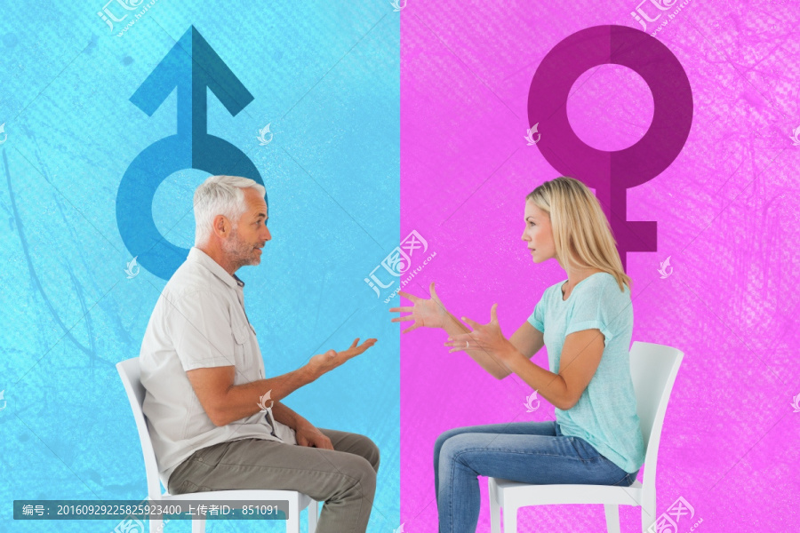 夫婦坐在椅子上的復(fù)合形象