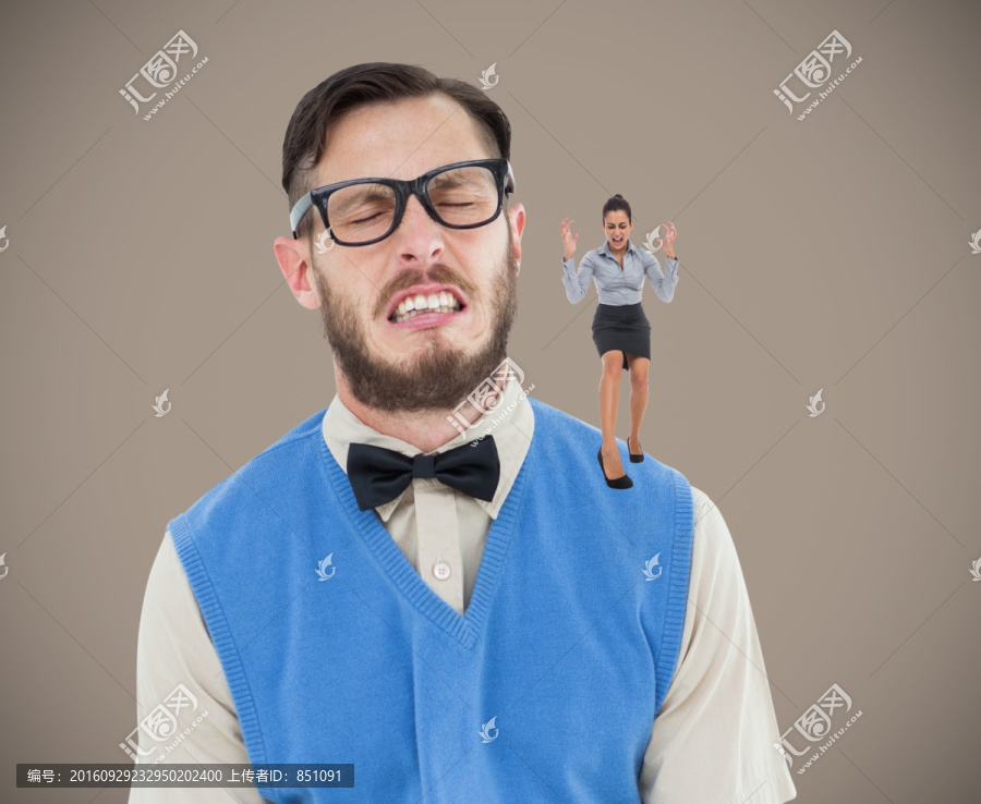 男人皺著眉頭的復(fù)合形象