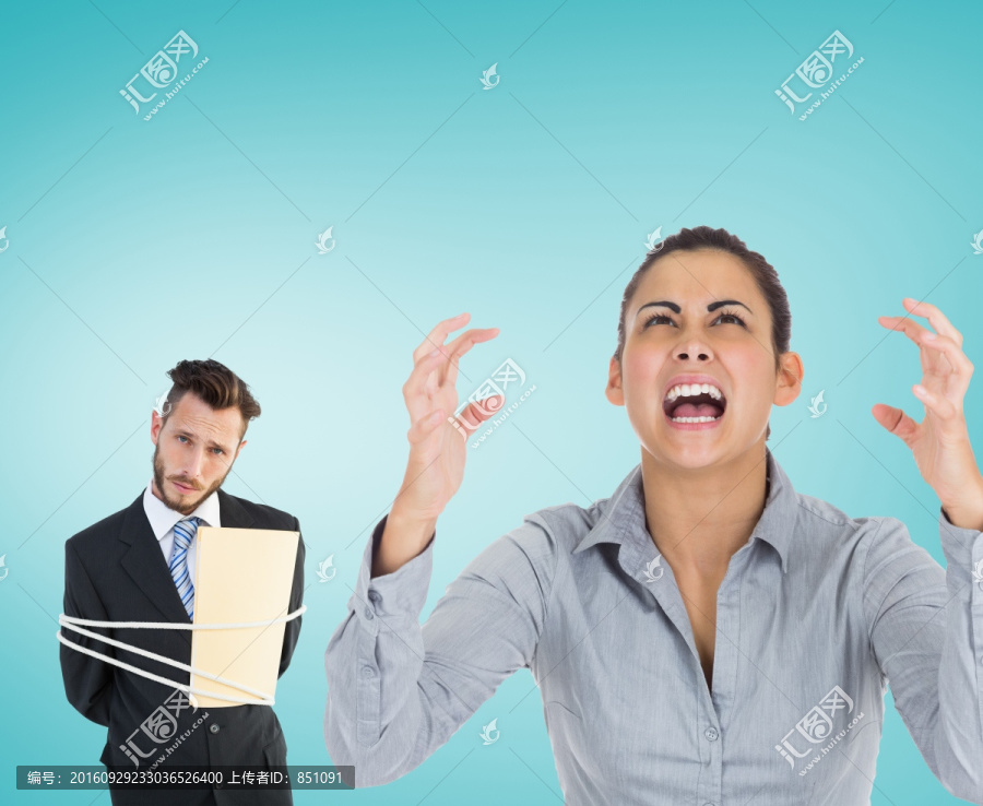 女人憤怒的復(fù)合形象