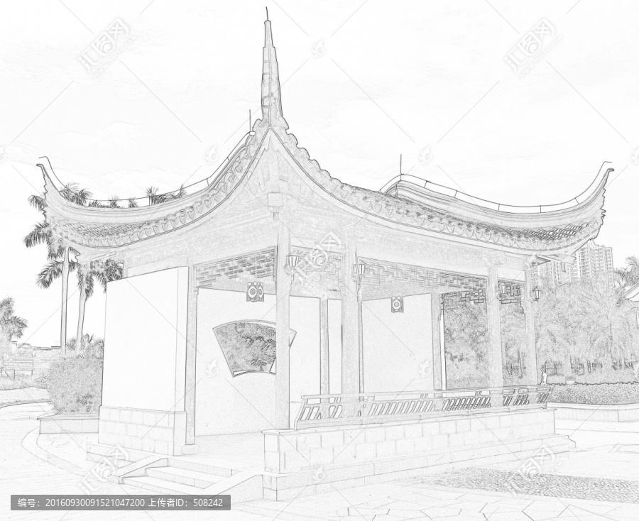 古建筑素描
