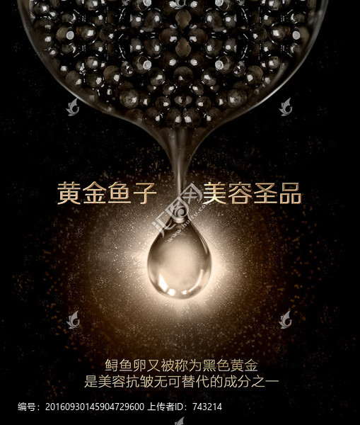 黃金魚子鱘魚卵創(chuàng)意海報(bào)
