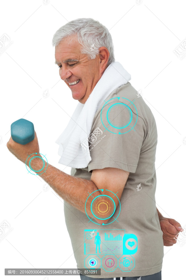 舉著啞鈴的男人