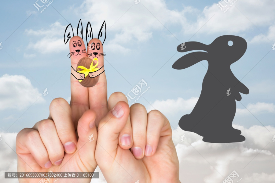 手指復(fù)活節(jié)兔子