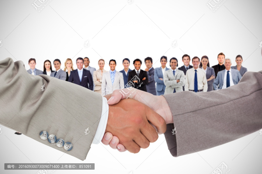 商業(yè)人士握手的復(fù)合形象