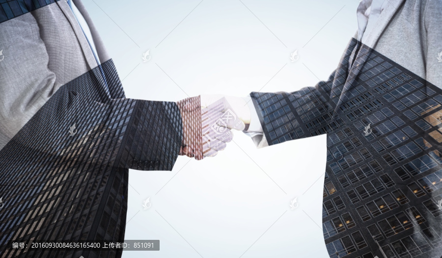 商人握手的复合形象