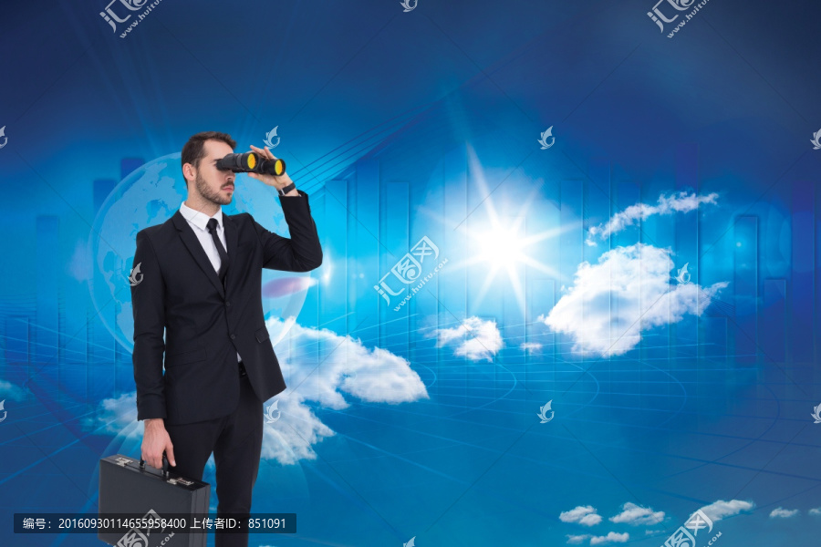 商人拎著公文包的復合形象