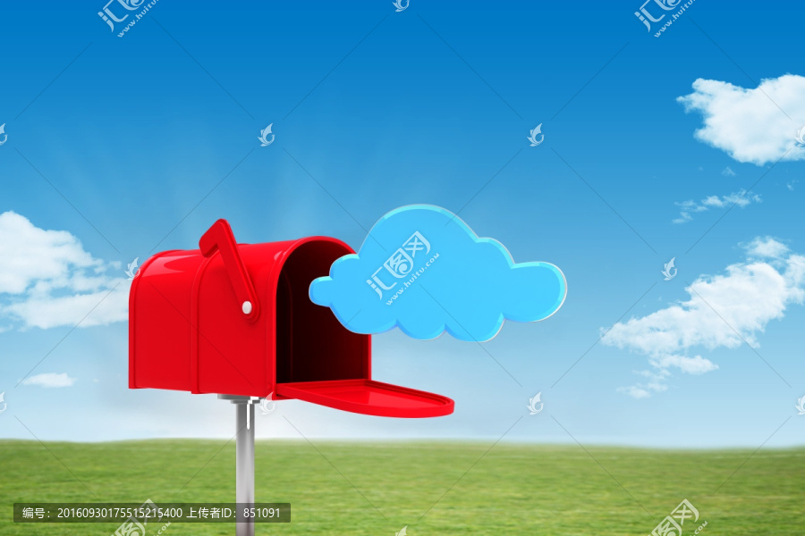 紅色的電子郵件信箱復(fù)合圖像