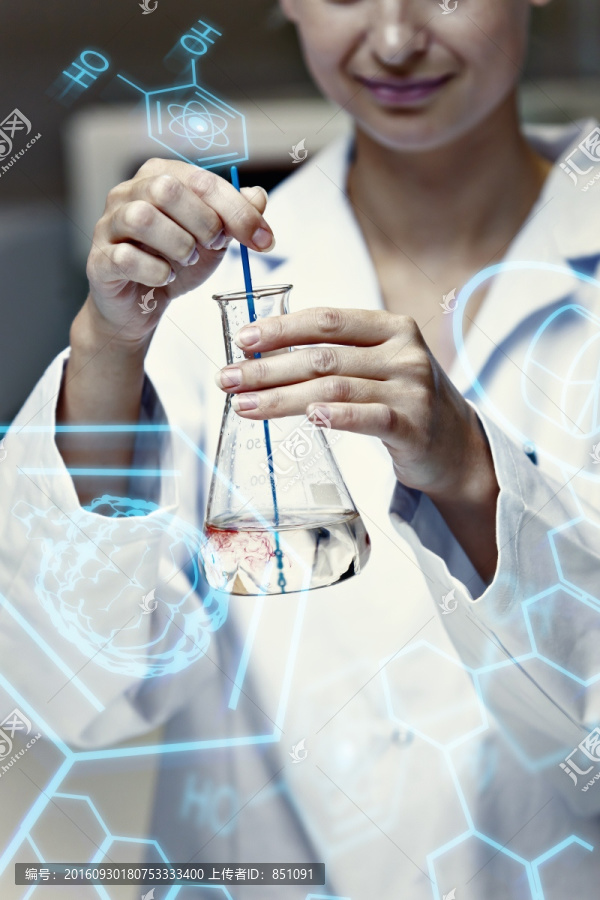 科學家做實驗的復合形象
