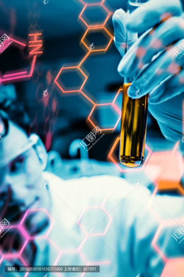 科學家做實驗的復合形象