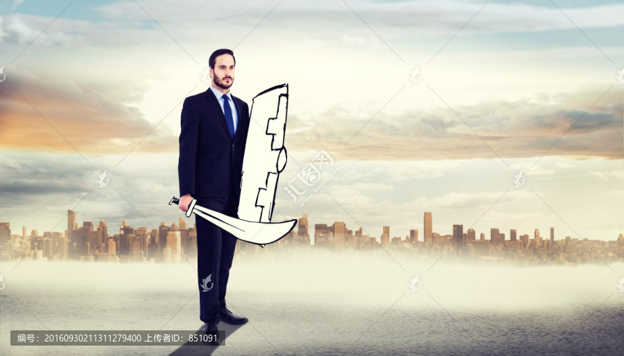 商業(yè)人士站立的復(fù)合形象