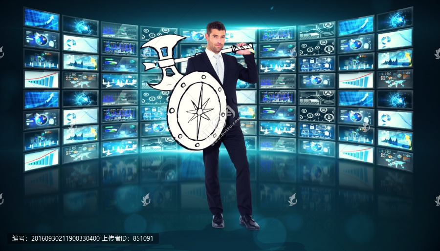 商業(yè)人士站立的復(fù)合形象