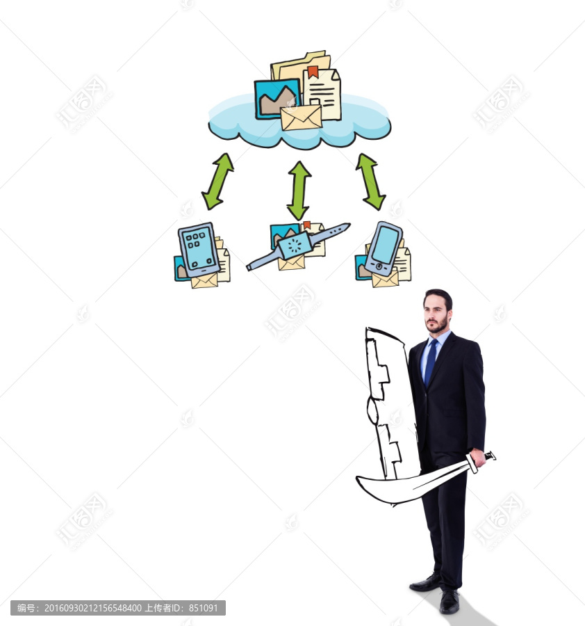 商業(yè)人士站立的復(fù)合形象