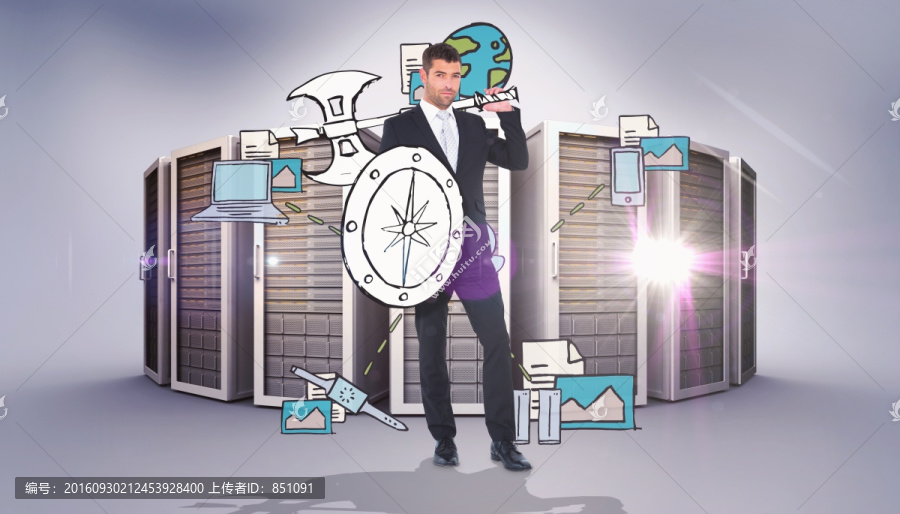 商業(yè)人士站立的復(fù)合形象