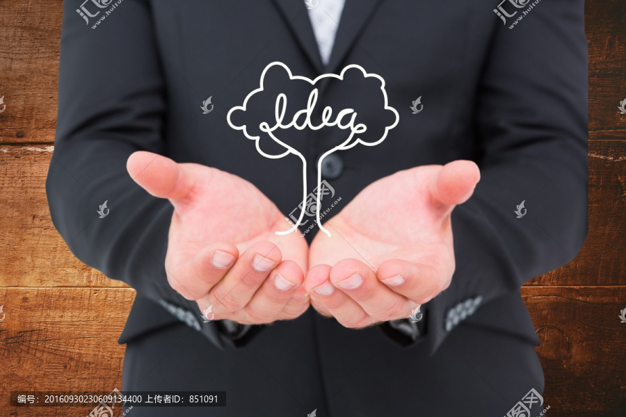 商人伸出雙手的復(fù)合形象