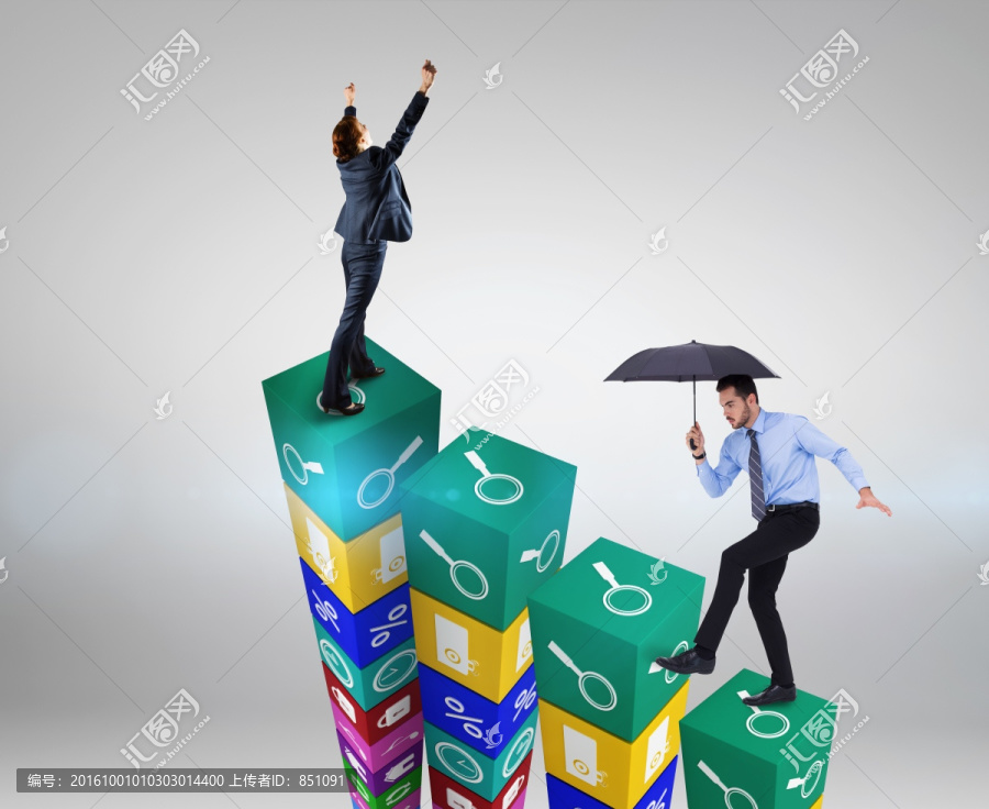 商人撐傘的復(fù)合形象