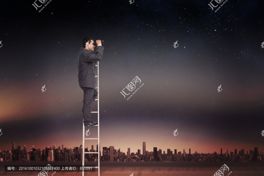 商人站在階梯上的復(fù)合形象