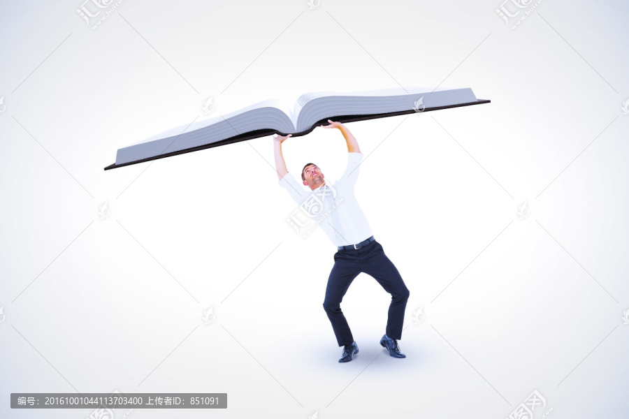 商人抬著書本的復(fù)合形象