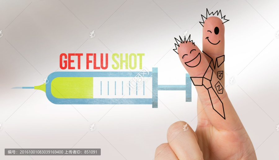 注射器和手指的復(fù)合形象