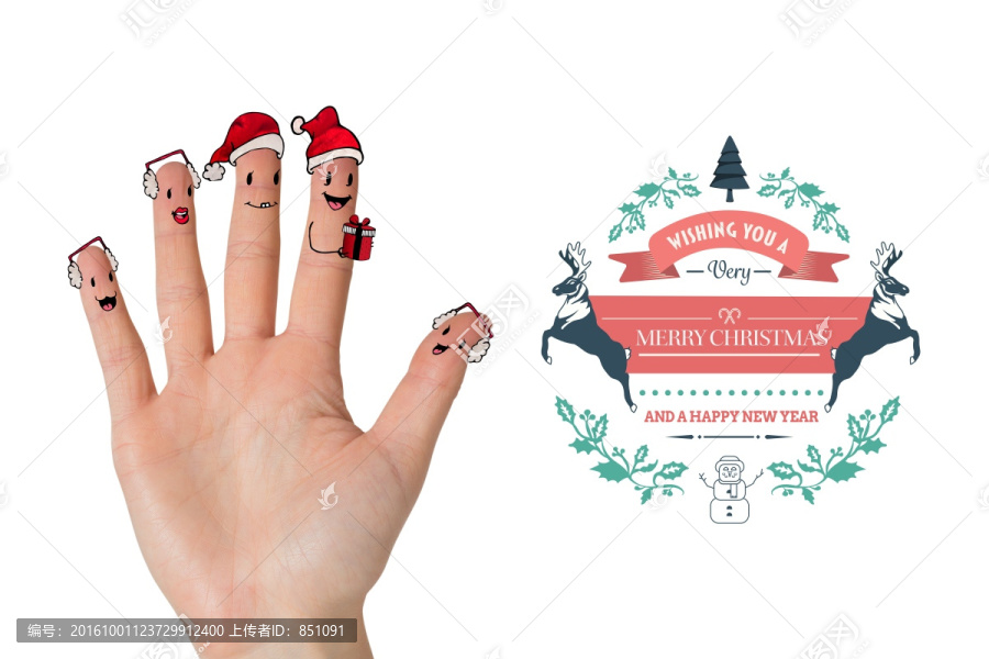 圣诞欢唱的手指