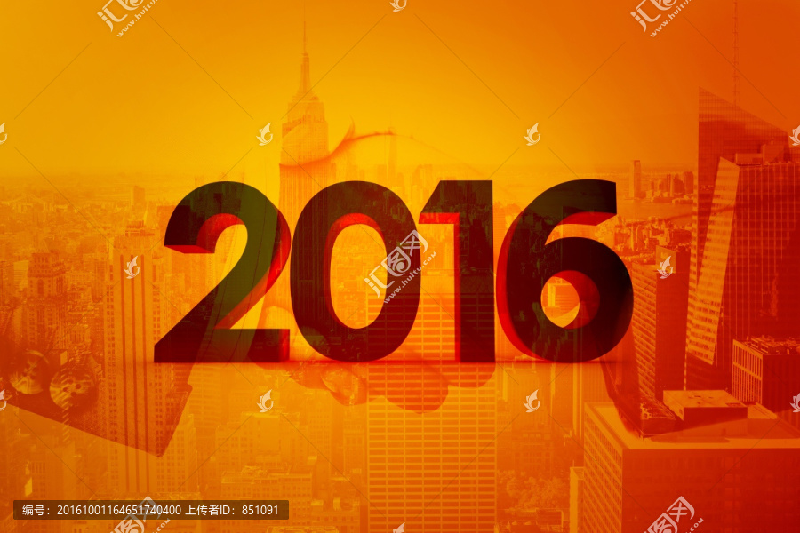 2016图形在橙色背景与晕影