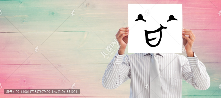 男人拿著表情的復(fù)合形象