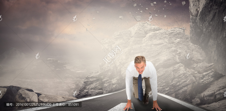做著起跑姿勢(shì)的男人