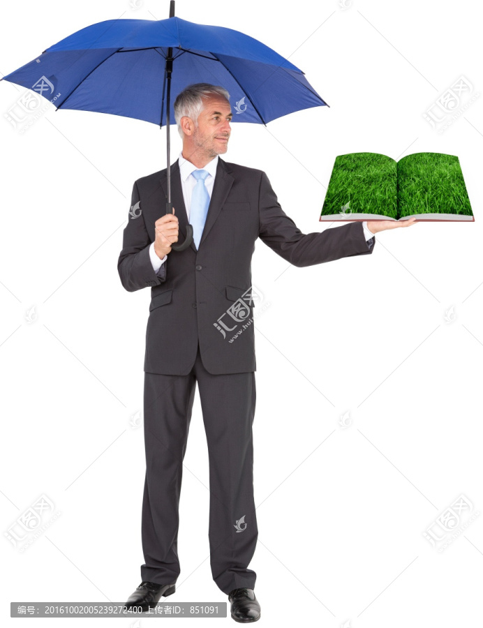 男人撐著傘的復(fù)合形象