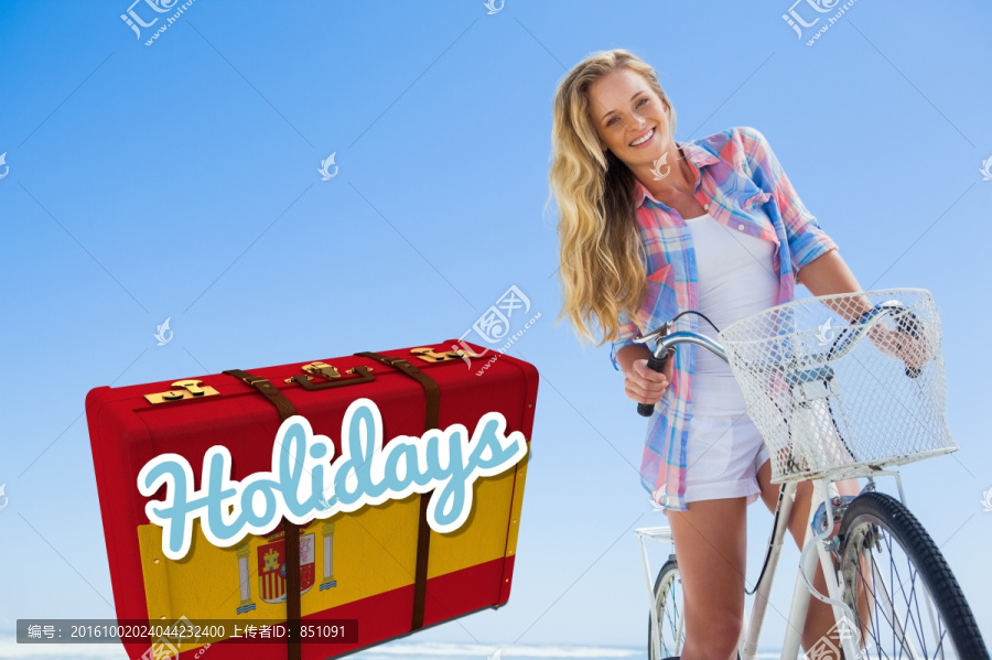 騎著自行車的女人