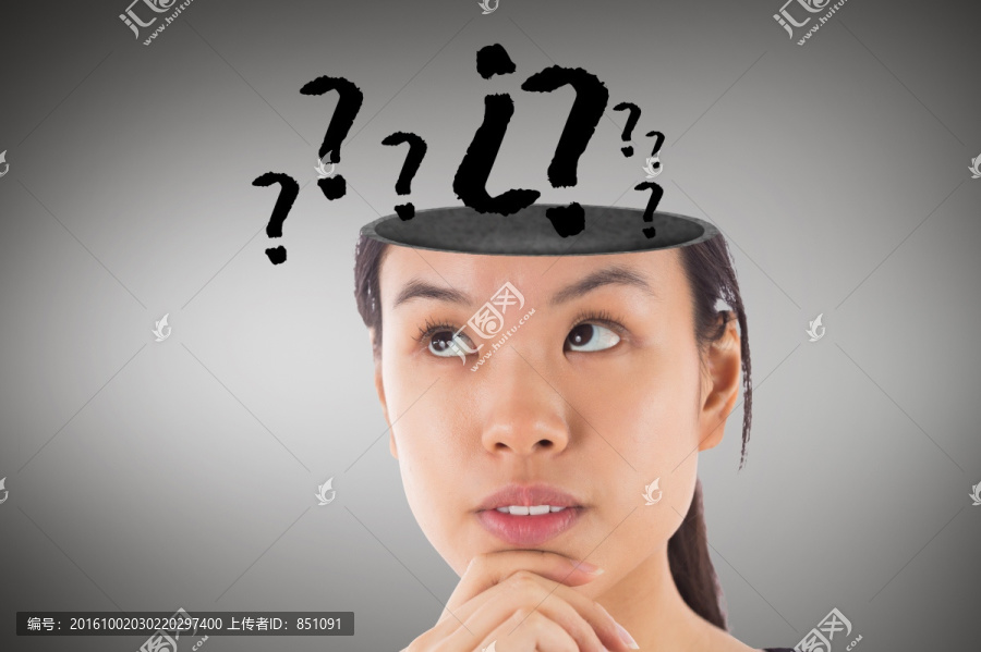 女人思考的復(fù)合形象