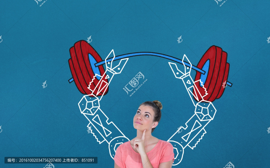 女人思考的復(fù)合形象