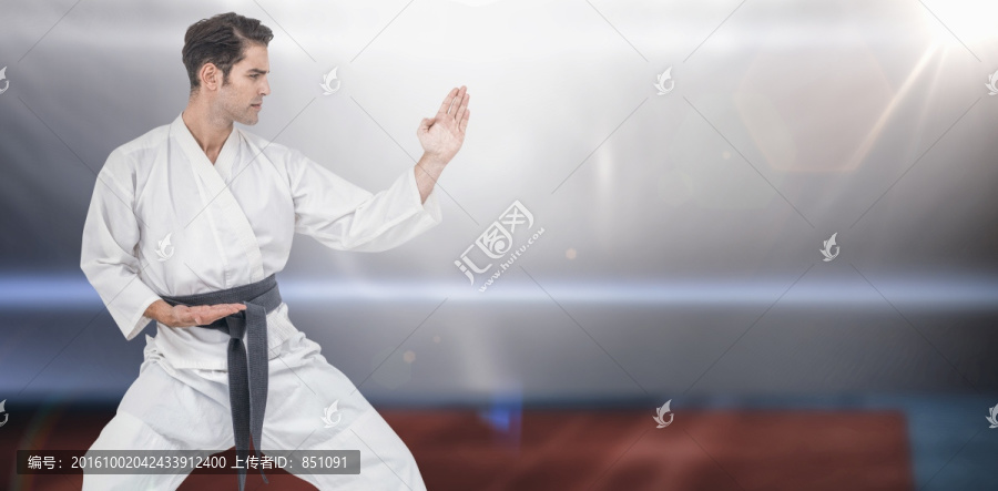 男人練武術(shù)的復(fù)合形象