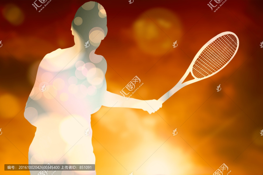 運動員打網(wǎng)球的復合形象