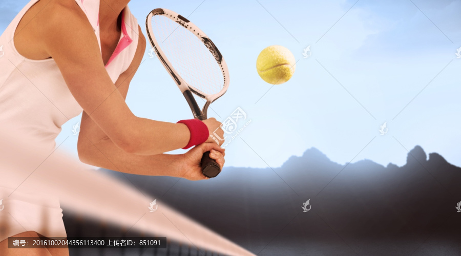 運動員打網(wǎng)球的復合形象