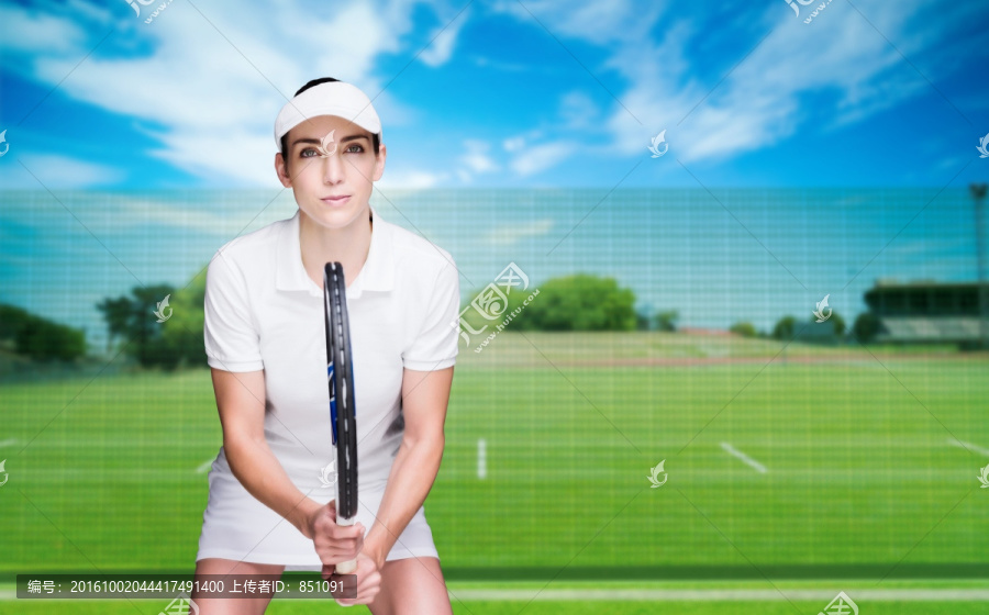女運動員打網球的復合形象