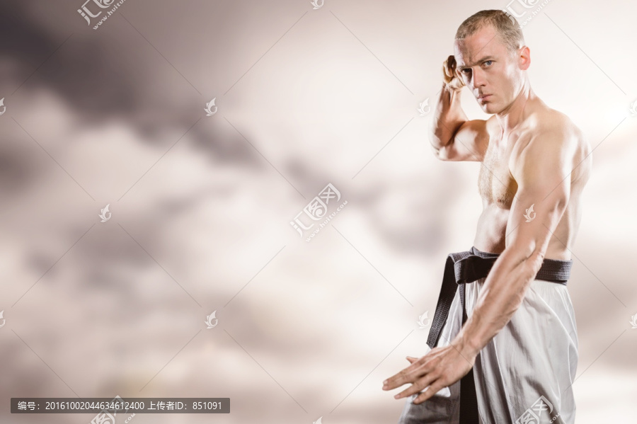 男人練武術(shù)的復(fù)合形象