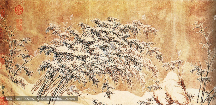 郭畀,雪竹圖