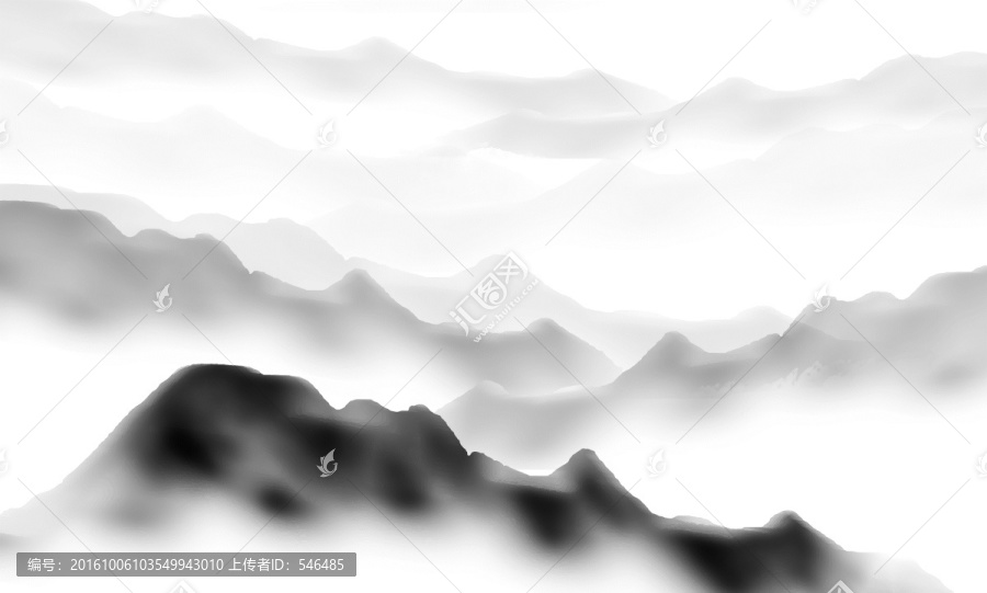 水墨遠(yuǎn)山,合層