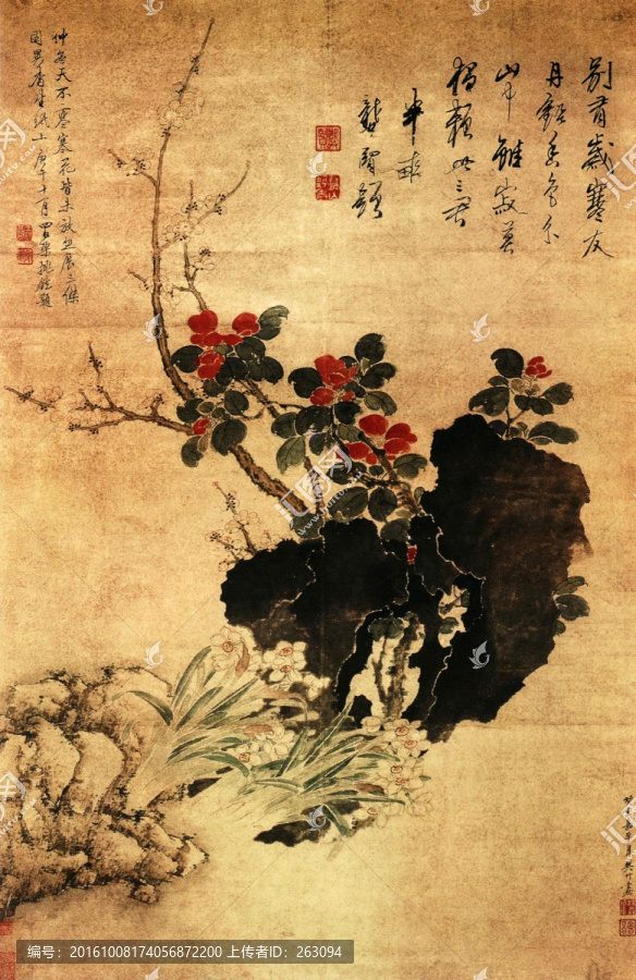 樊圻,歲寒三友圖