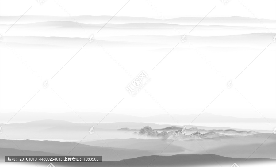 水墨山