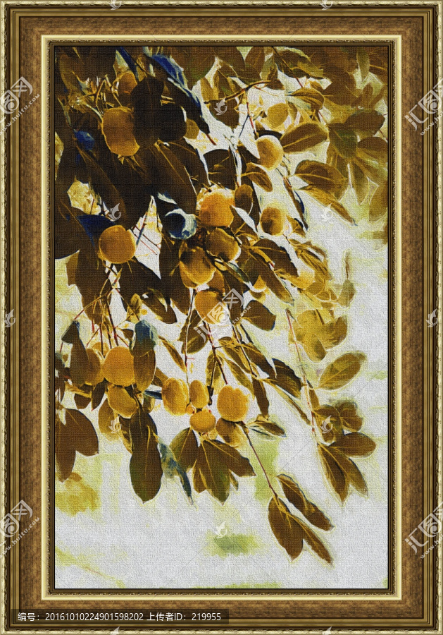 油畫,金秋,碩果