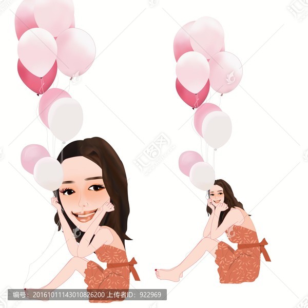 都市女孩,汽球,美女,動(dòng)漫