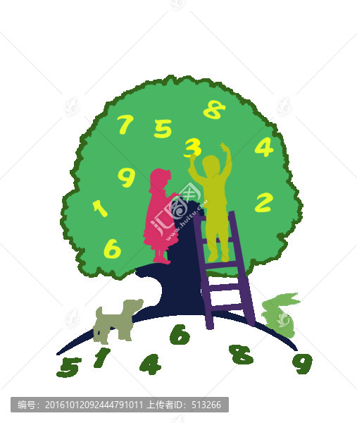 數(shù)學(xué),童真,樹(shù),數(shù)字小動(dòng)物