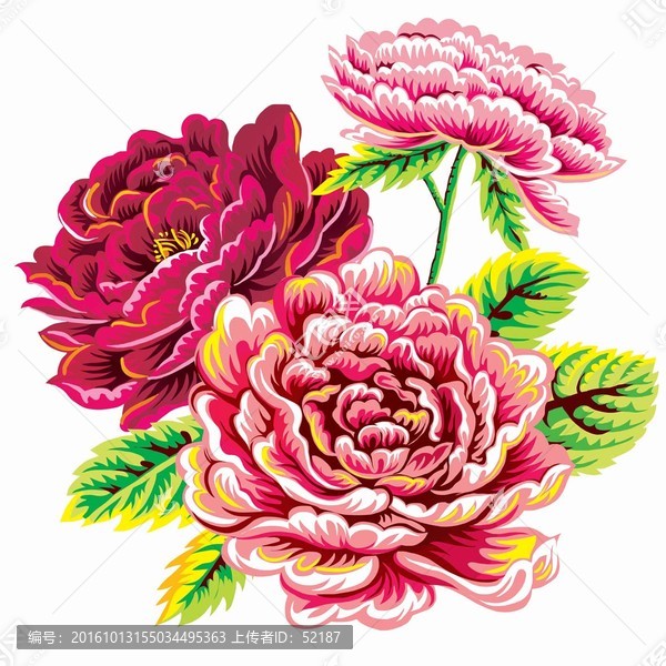 花卉圖案牡丹