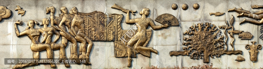 体育运动铜浮雕