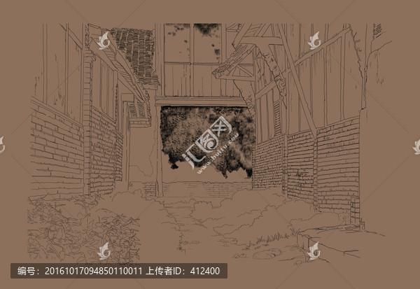 雜草叢生的老院